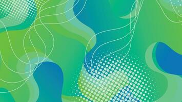 Abstract liquid wave background with blue and green color background vector