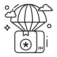 un icono diseño de medicina paracaídas entrega vector