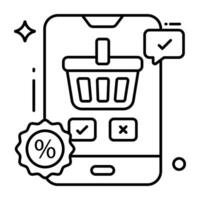 icono de diseño único de compras en línea vector