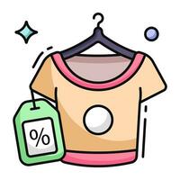 Premium download icon of shirt discount vector