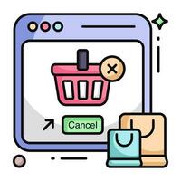 icono de diseño único de compras en línea vector