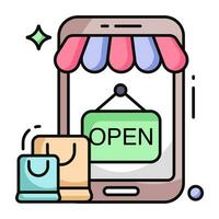 icono de diseño único de compras en línea vector