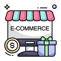 icono de diseño único de compras en línea vector