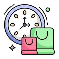 prima descargar icono de compras hora vector