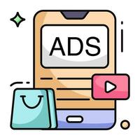 An icon design of mobile ad vector