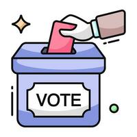 Conceptual flat design icon of ballot box vector