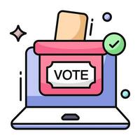 Conceptual flat design icon of online voting vector