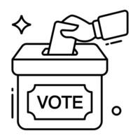 Conceptual line design icon of ballot box vector