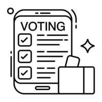 Editable design icon of mobile voting list vector