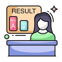 Trendy design icon of voting results vector