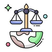 único diseño icono de global justicia vector