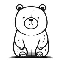 linda dibujos animados oso aislado en un blanco antecedentes. vector ilustración.