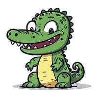 Crocodile Cartoon Mascot Character Vector Illustration.