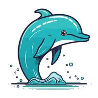 Dolphin icon. Cartoon illustration of dolphin vector icon for web design