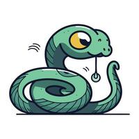 linda dibujos animados serpiente. vector ilustración aislado en un blanco antecedentes.