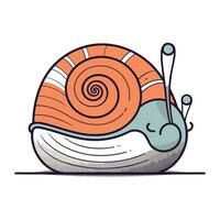 Cute cartoon snail. Vector illustration of a funny cartoon snail.