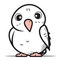 Cute cartoon parrot. Vector illustration isolated on white background.