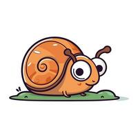 Cute cartoon snail. Vector illustration. Isolated on white background.