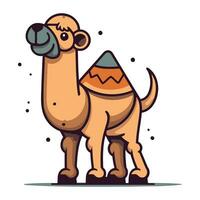 Cute camel cartoon character. Vector illustration in flat design style.