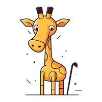 linda dibujos animados jirafa. vector ilustración en un plano estilo.
