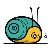 Cartoon snail on a white background. Vector illustration of a snail.
