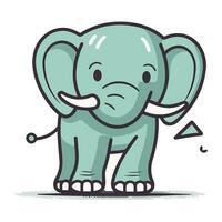 Cute Cartoon Elephant Character Vector Illustration. Cute Elephant Vector Illustration