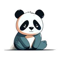 Cute cartoon panda. Vector illustration on a white background.