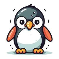 Cute cartoon penguin. Vector illustration isolated on white background.