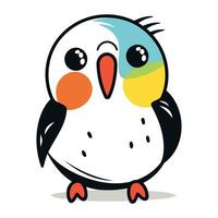 Penguin vector illustration. Cute cartoon penguin character.