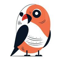 Bullfinch isolated on white background. Vector illustration in flat style.