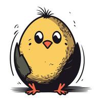 Easter chick isolated on white background. Hand drawn vector illustration.