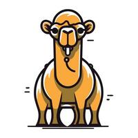 Camel vector illustration. Cute cartoon animal isolated on white background.