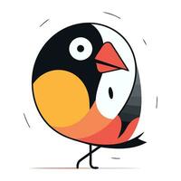 Bullfinch vector illustration. Cute cartoon character. Flat design.