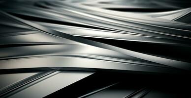 Panoramic metal texture, steel silver background - AI generated image photo