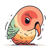 Cute cartoon parrot. Colorful vector illustration in flat style