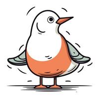 Vector illustration of a cute cartoon bird. Isolated on white background.