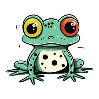 Frog cartoon icon. Vector illustration of a cute cartoon frog.