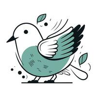 Hand drawn doodle sketch of a bird. Vector illustration.