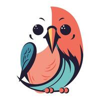 Cute cartoon parrot. Vector illustration isolated on white background.