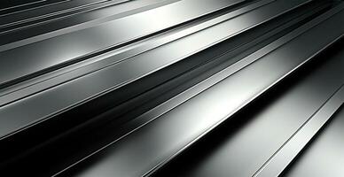 Panoramic metal texture, steel silver background - AI generated image photo