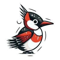 Cute cartoon penguin isolated on white background. Vector illustration.