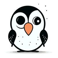 Cute penguin. Vector illustration in doodle style.