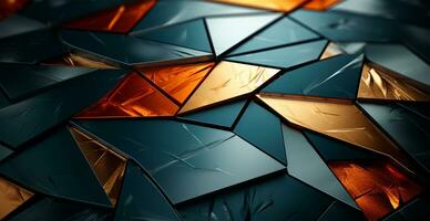 Panoramic steel background, abstract colored metal parts - AI generated image photo