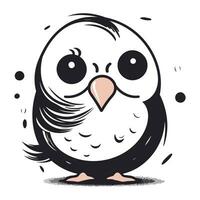 Cute cartoon owl. Vector illustration isolated on a white background.