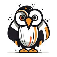 Cute cartoon penguin isolated on white background. Vector illustration.