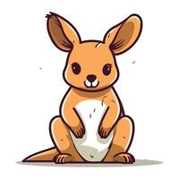 Kangaroo sitting and holding a piece of paper. Vector illustration.