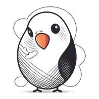 Cute cartoon penguin. Vector illustration on a white background.