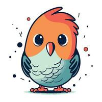 Cute cartoon bird. Vector illustration isolated on a white background.