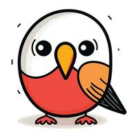 Cute cartoon bird. Vector illustration. Isolated on white background.