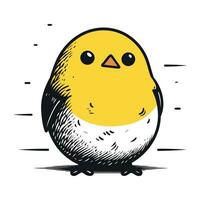 Cute little chick. Hand drawn vector illustration in sketch style.